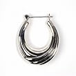 Sterling Silver Plain Hoop Earrings - Size: 37mm