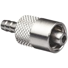 Luer Connector - Stainless Steel 316 Male Luer Lock, For 1/8" Tube, Barb O.D. 0.145"