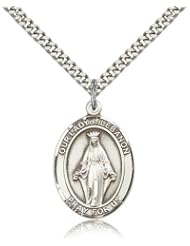 Our Lady of Lebanon Medal, Sterling Silver, Large, Quarter Size