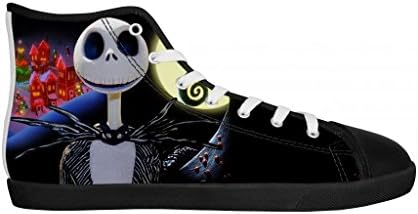 GCKG The Nightmare Before Christmas Jack Skellington Men's Nonslip High Top Canvas Shoes Lace-up Fashion Sneakers 11M US