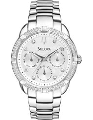 Bulova Diamond Bracelet Silver-Tone Dial Womens Watch #96R195