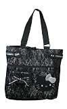 Hello Kitty Canvas Lace Sequin Pocket Tote Black Handbag