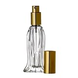 Natural Cosmetics Glass Perfume Bottle Purse/Travel Atomizer with Gold Cap Miami