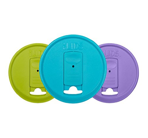 iLIDS Mason Jar Drink Lid, Regular Mouth, Beach Colors, 3-Pack