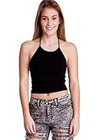 Ladies String Neck Halter Crop Top, Multiple Colors Available