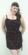 Sailor Jerry Anchor Repeat Drapey Dress Black Dress with Red Anchors Small - Large