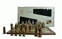 Hand Decorated Battle of Hasting Chess Men in Box with Folding Board