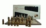 Hand Decorated Battle of Hasting Chess Men in Box with Folding Board