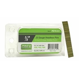 GREX P6/15-2.5 23 Gauge 5/8-Inch Length Headless Pins (2,500 per box)