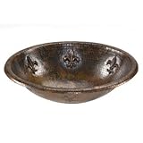 Premier Oval Self Rimming Hammered Copper Sink LO19RFLDB