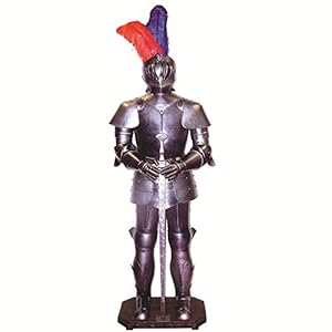 Armor Venue - Sentinal Knight Suit of Armor w/ Sword - Metallic - One Size