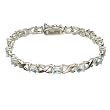 Sterling Silver Genuine Blue Topaz X-Link Bracelet
