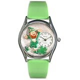 Whimsical Watches Women's S1224001 St. Patrick's Day Leprechaun Green Leather Watch