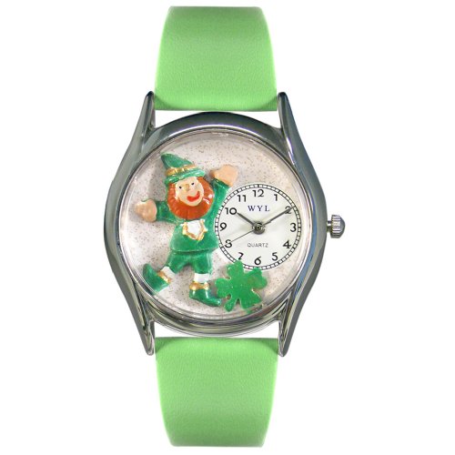 Whimsical Watches Women's S1224001 St. Patrick's Day Leprechaun Green Leather Watch