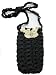 CLEARANCE ITEM - Handmade Celphone Carrying Case - Crocheted Beauty in Black (100% Crocheted By Hand