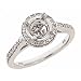 14K White Gold Diamond Engagement Semi Mount Ring Setting in Channel and Pave Set 0.70ct