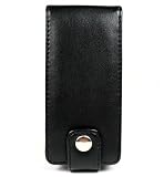 PCMICROSTORE Brand Microsoft Zune 4gb 8gb Premium Leather Flip Case with Rotating Belt Clip - Bundle with LCD Screen Shield Protector - Bundled with 12v Rapid Premium Car Charger and Home Travel Wall AC Adapter Charger, BLACK+CHARGERS