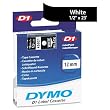 DYMO Labeling Tape, D1, Split Back, Adhesive, Easy Peel, 1/2"x23', White on Black