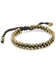 M.Cohen Hand made Designs Mini Brass Skulls Braided on Wax Cord
