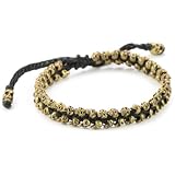 M.Cohen Mini Brass Skulls Braided on Wax Cord