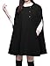 Allegra K Women Round Neck Slit Sleeves Worsted Poncho Coat Black XL