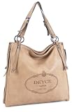 LSQ00222BG Beige Deyce 'Singature' Quality PU Close-Out High Quality Women/Girl Fashion Designer Work School Office Lady Student Handbag Shoulder Bag Purse Totes Satchel Clutches Hobos