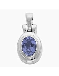 14K White Gold Oval Cut Tanzanite Pendant -- LIFETIME WARRANTY