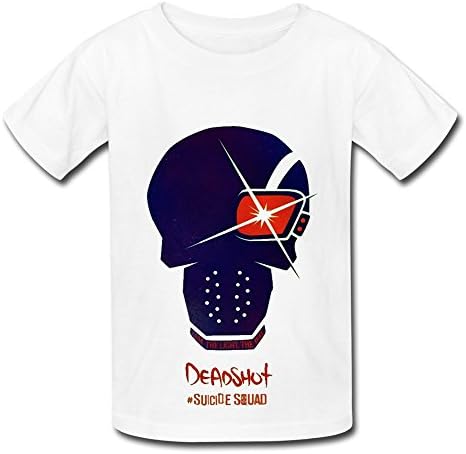 Kids White Big Boys' Girls' T Shirt Suicide Squad Deadshot Fan Logo