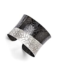 Leslies Sterling Silver and Ruthenium plated Cuff Bangle
