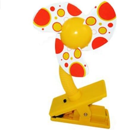 Ushoppingcart Flexible Neck Battery Powered Baby Clip-On Mini Safety Stroller Fan,Cooler Mini Fan Cooling Fan for Strollers Baby Cots Playpens,Camping (Yellow)