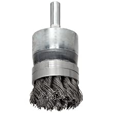 Weiler Wire End Brush, Banded, Round Shank, Steel, Partial Twist Knotted