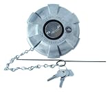 Velvac Aluminum Female, Vented, Locking Fuel Cap (Nominal Size: 4, Threads/Inch: 8, Cap: 4-1/2, Filler Neck: 4)