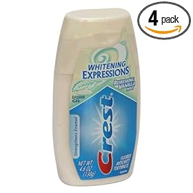Crest Whitening Expressions Fluoride Anticavity Toothpaste, Refreshing Vanilla Mint, Liquid Gel, Packaging May Vary, 4.6-Ounce Tubes (Pack of 4)