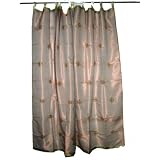 Gift Idea-2 Organza Dark Byzantium Base Embroidered Sari Curtains Drapes Panelby Mogulinterior