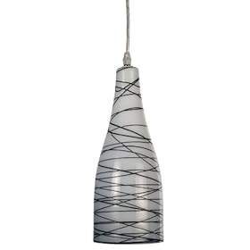 Checkolite 25335-71 Home Design Art Glass, 1-Light Pendant Brushed Nickel