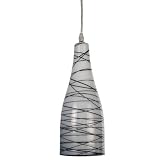 Checkolite 25335-71 Home Design Art Glass, 1-Light Pendant Brushed Nickel ~ Checkolite