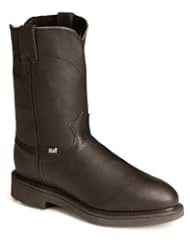 Justin Original Work Boots Mens 10 RT Work Black Man-Made Boot 9.5 D US