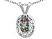 0.90 cts Genuine Oval Mystic Rainbow Topaz Pendant - 14kt White or Yellow Gold