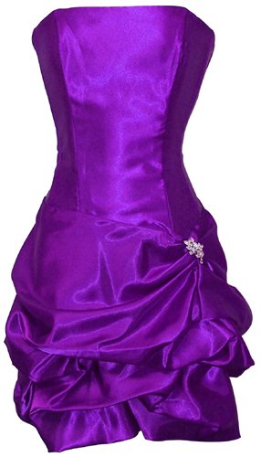 Strapless Satin Bubble Dress Prom Formal Holiday Party Cocktail Gown Bridesmaid – M