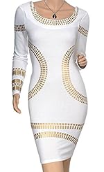 Sexy Summer 2015 General Print Long Sleeves Polyester/Rayon/Spandex Above the Knee Short Evening Dress/Wedding Party Dress/Maxi Dress 