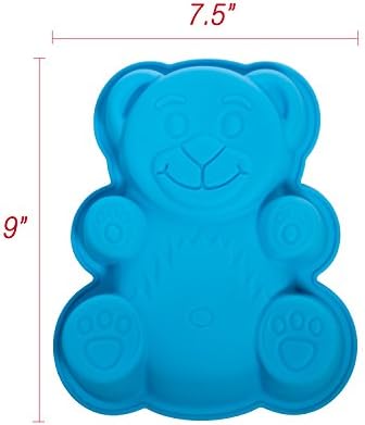 Cooking Classics Teddy Bear Silicone Cake Mold Pan,set of 2,blue