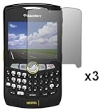 3 Pack of Premium Reusable LCD Screen Protector for Blackberry Curve 8350i  ....