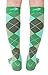 Men/Women Knee High Compression Socks Medium Argyle Green