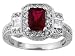 2.74CTW BELLA LUCE RUBY SIMULANT AND WHITE DIAMOND SIMULANT PLATINUM OVER STERLING SILVER RING