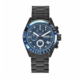 Fossil - CH2692 - Montre Homme - Quartz Analogique - Cadran Bleu - Bracelet Acier Noir