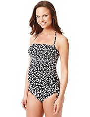 Maternity Halterneck Cherry Print Skirt Swimsuit