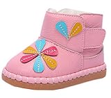 (コ-ランド) Co-land あったか ベビーシューズ ショートブーツ 女の子 赤ちゃん ファーストシューズ 新生児靴 女児 モチーフ フォーマル 出産祝い 冬保温綿靴 ピンク 14cm