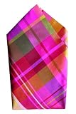 PINK PLAID Silk Pocket Square, 100% Silk - by Royal Silk