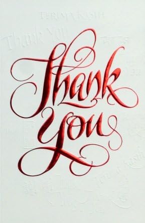 50 premium quality 4x6 "Thank You" Greeting Cards at Wholesale Price - Beautiful Designer Quality Cards in 5 Different Designs (Blank Interior)