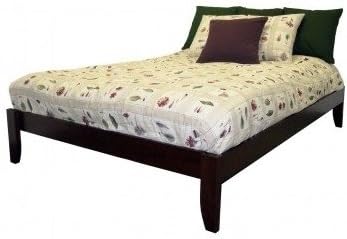 Modern Queen Solid Wood Tapered Leg Platform Bed Frame Includes Scented Candle Tart (mahogany)